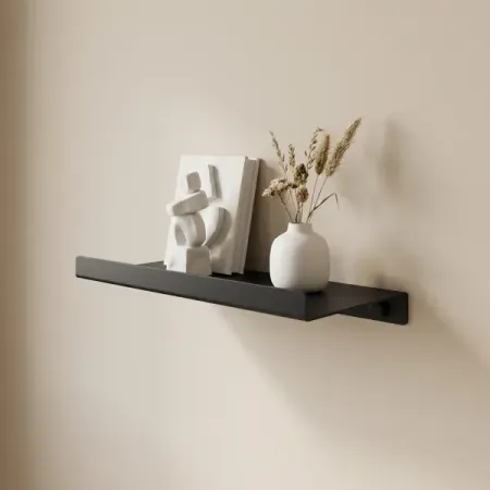 Полка настенная 22x12 см со скрытым креплением металл цвет черный подвесная книжная полка счетчик книг