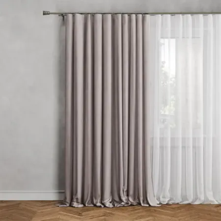 Штора на ленте 200x260 см цвет светло-серый