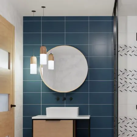 Плитка настенная KREAFORTA Mersey Mono 20x40 см 1.2 м² матовый цвет синий