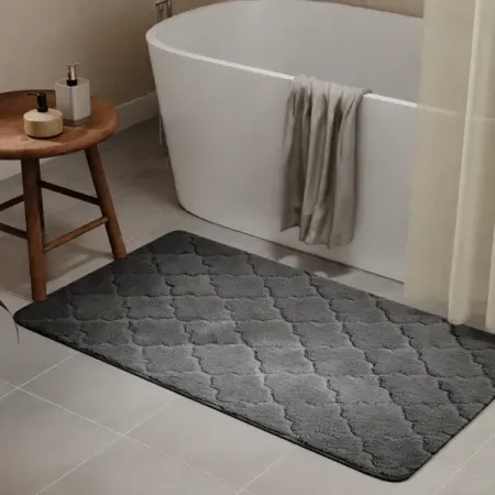 Коврик для ванной Bath Plus Лана 70x120 см цвет графитовый