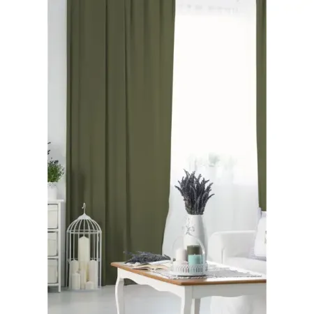 Штора на ленте со скрытыми петлями 145x280 см цвет хаки