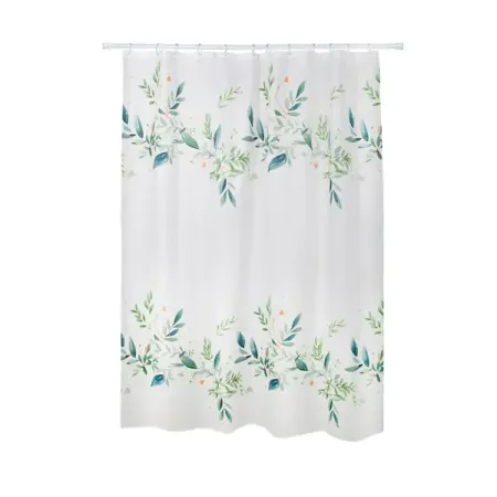 Штора для ванной Iddis Leaves LM13P18i11 200x180 см полиэстер цвет белый кристалл кварц белый природный