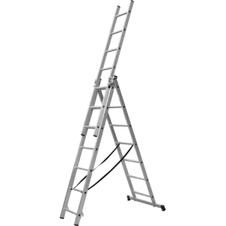 Лестница складная выдвижная алюминиевая DILWIS до 4.55 м 21 ступень максимальная нагрузка 150 кг