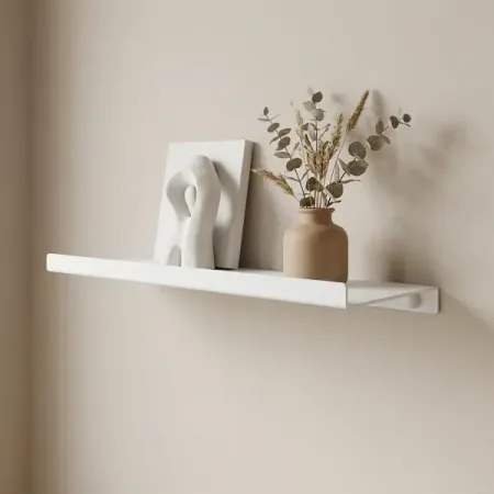 Полка настенная 33x12 см со скрытым креплением металл цвет белый подвесная книжная полка счетчик книг