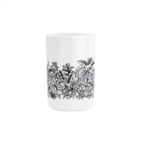 Стакан для зубных щёток Bath Plus Tropico W-CE2627AA-TB керамика цвет белый с черным рисунком