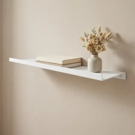 Полка настенная 44x12 см со скрытым креплением металл цвет белый подвесная книжная полка счетчик книг
