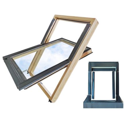 Окно мансардное CitiSky Optimal деревянное 780х1400 мм одностворчатое с окладом деревянное готическое рождественское украшение hgdtff