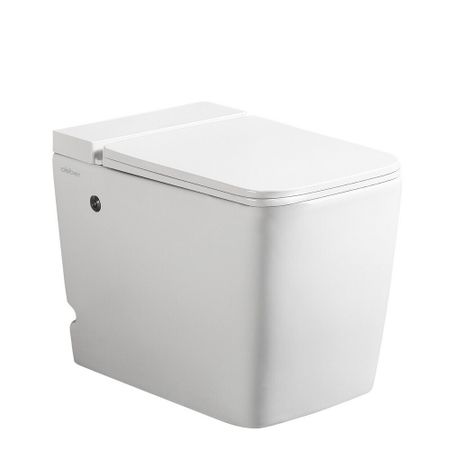 Унитаз напольный приставной Abber Rechteck с сиденьем дюропласт микролифт с импульсным смывом (AC1212P)