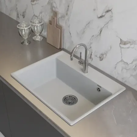 Мойка врезная Granfest Level 50x66 см глубина чаши 20 см мраморная крошка цвет серебро