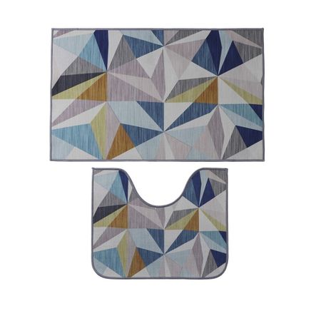 Набор ковриков для ванной и туалета разноцветный 80х50/50х40 Доляна Гранулы (6997794)