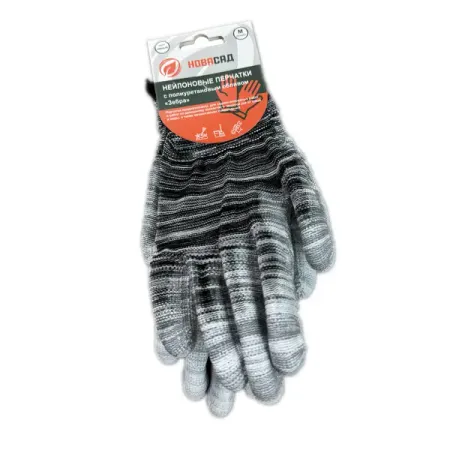 Перчатки нейлоновые Gl24016 размер M цвет черный рабочие перчатки dolphin protect нейлоновые полиуретановые 10 50 пар