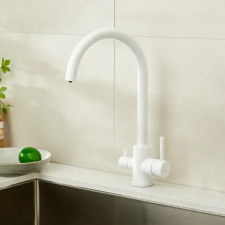 Смеситель для кухни Haiba HB HB76819-8 общая высота 36.6 см цвет белый смеситель для кухни tokito kin высокий латунь золото