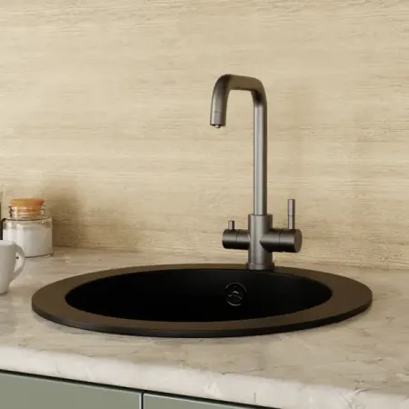 Смеситель для кухни Haiba HB HB76820-3 общая высота 33.6 см цвет оружейная сталь samoel латунный настенный смеситель для кухни b3319