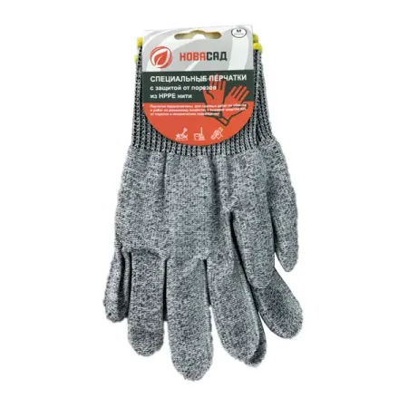 Перчатки полиэтиленовые с защитой от порезов Gl24031 размер M цвет серый перчатки kendo с защитой от порезов   l