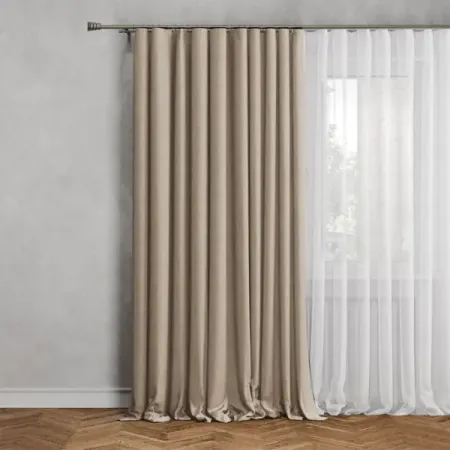 Штора на ленте Rian 150x270 см цвет бежевый штора портьерная на шт ленте legrand руно канвас 150х260см муссон арт 58131385