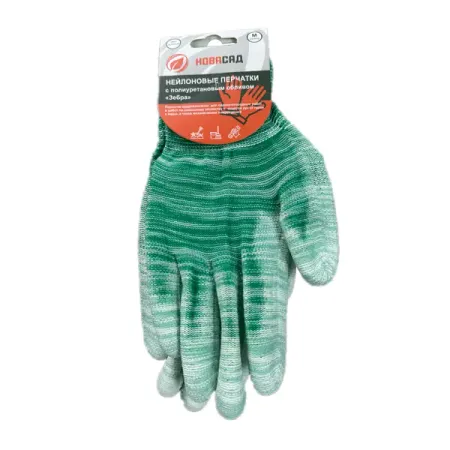Перчатки нейлоновые Gl24025 размер M цвет зеленый рабочие перчатки dolphin protect нейлоновые полиуретановые 10 50 пар