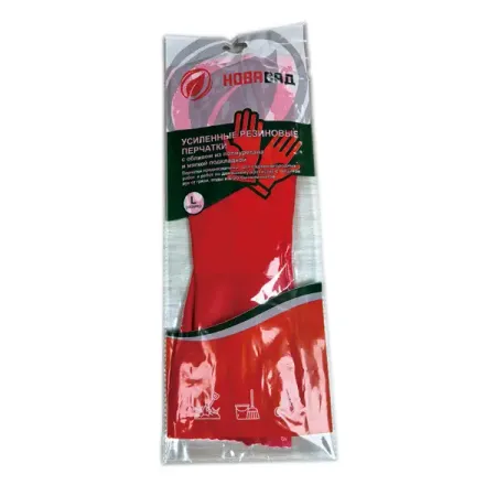 Перчатки резиновые усиленные Gl24048 размер L цвет красный перчатки atmosphere fresh frenzo биколор усиленные пальцы пвх s
