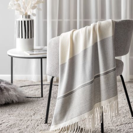 Плед Prime Prive пелле серый/белый 140х200 см