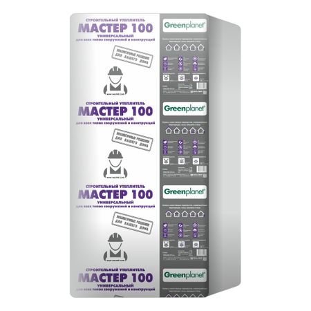 Утеплитель Greenplanet Мастер 100х600х1000 мм 3,6 кв.м