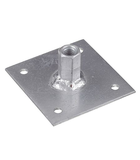 Пластина опорная оцинкованная 60х60х2 мм с гайкой М8