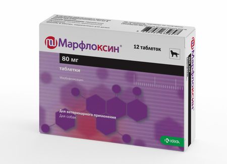Лекарственные препараты KRKA Марфлоксин таблетки, 80 мг №12 (12 таб.)