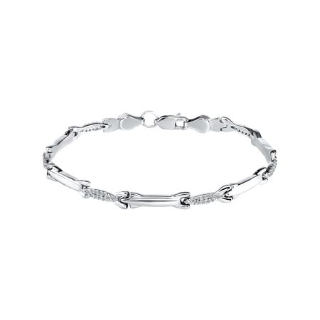 Серебряный браслет Ролекс с фианитами