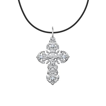 Серебряный крест с фианитами