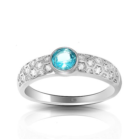 Кольцо из серебра с топазом и фианитами
