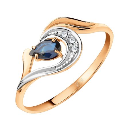 Золотое кольцо с сапфиром и бриллиантами с родированием тата орлова анастасия дело о перстне с сапфиром