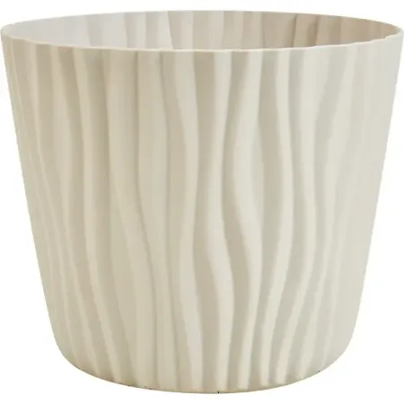 Кашпо для цветов Волна ø16 h13.5 v2 л пластик бежевый
