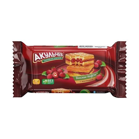 Вафли Акульчев венские с земляникой 100 г