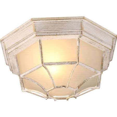 Светильник садово-парковый настенный Arte Lamp Pegasus бело-золотой E27 60 Вт IP44 (A3121PF-1WG)