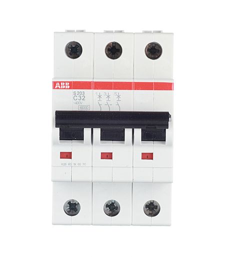 Автоматический выключатель модульный ABB S203 3P 32А тип C 6 кА 400 В (2CDS253001R0324) earuelectric автоматический выключатель модульный 40a 63a 125a