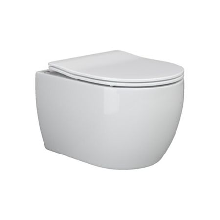 Унитаз подвесной Ceramicanova Play Rimless безободковый с сиденьем дюропласт микролифт (CN3001)