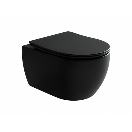 Унитаз подвесной Ceramicanova Play Rimless безободковый черный с сиденьем дюропласт микролифт (CN3001MB)
