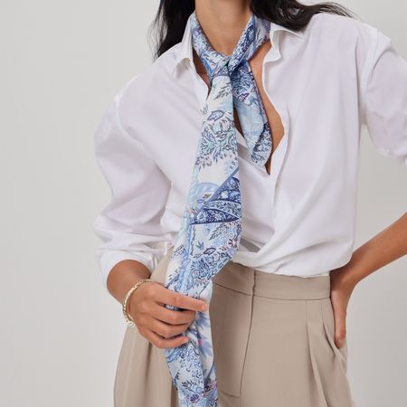 Платок шейный Божественный/Divina, голубой II необработанный голубой флюорит