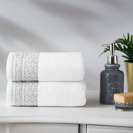 Полотенце махровое Ozdilek strap 50х90 см белый-серый