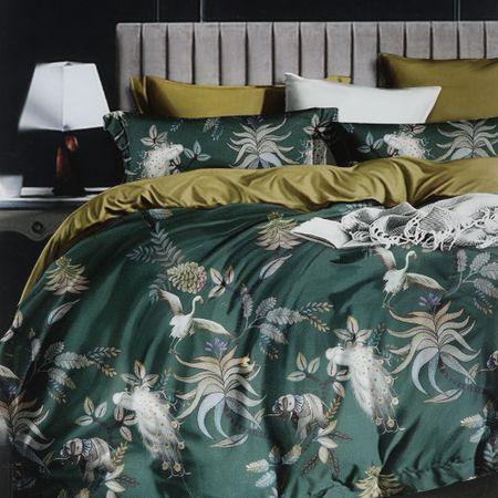 Комплект постельного белья Wonne Traum elegance animal planet green Двуспальный