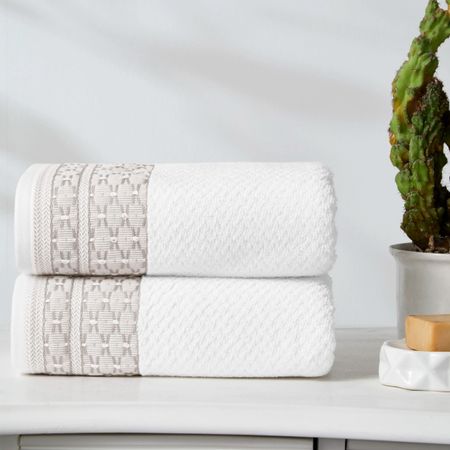 Полотенце махровое Ozdilek strap 50х90 см белый-бежевый