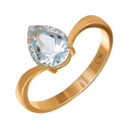 Кольцо из золота с топазом и бриллиантами