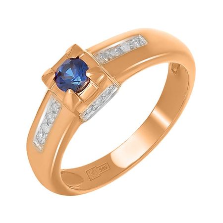Кольцо из золота с сапфиром и бриллиантами