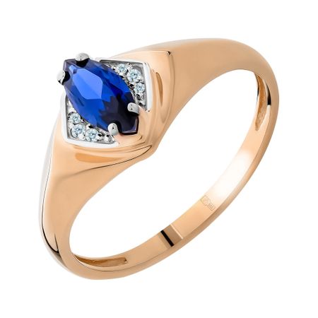 Золотое кольцо с сапфиром и бриллиантами с родированием тата орлова анастасия дело о перстне с сапфиром