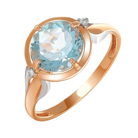 Кольцо из золота с топазом и фианитами