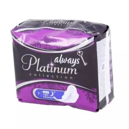 Женские гигиенические прокладки с крылышками Always Platinum Ночные, размер 4, 7шт