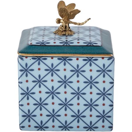 Шкатулка Glasar со стрекозой 9х9х12 см hlb2204