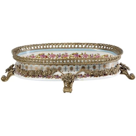 Блюдо Glasar на ножках 35х24х9 см (31G2632/D938HC/LD3002)