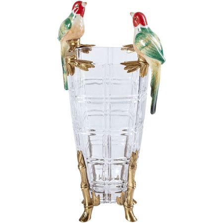 Ваза Glasar с птичками 26х16х34 см hgl490/1