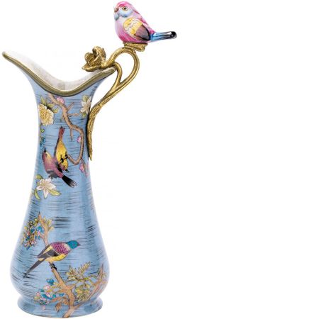 Ваза Glasar с птичкой 14х11х30 см (A726EC/HLD2136)