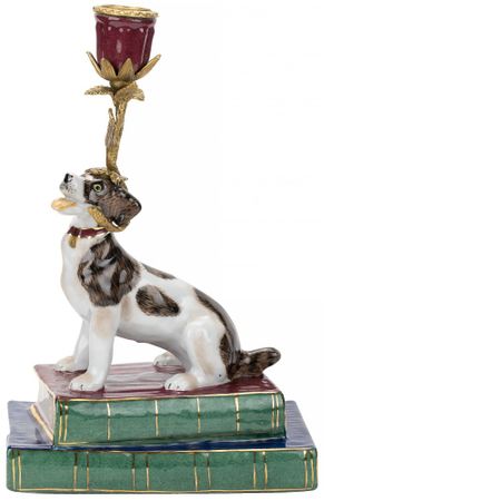 Подсвечник Glasar собачка смотрит влево 17х11х26 см (F1349EH/2/HF1999)