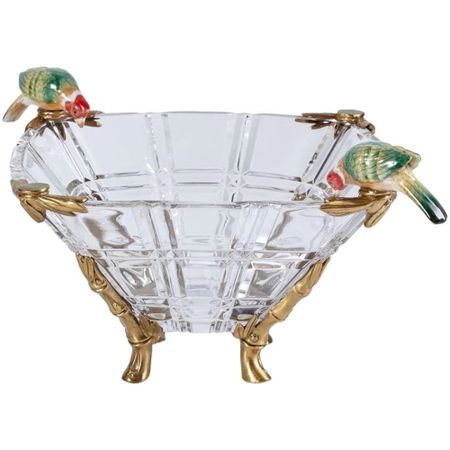 Чаша Glasar с птичками 31х31х18 см hgl488